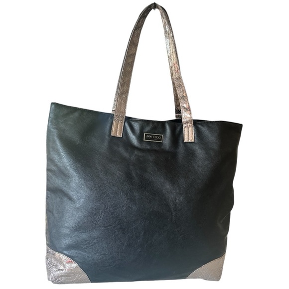 Jimmy Choo Parfums Black & Snake Print Faux Leather Tote Shoulder Bag! - Picture 3 of 11